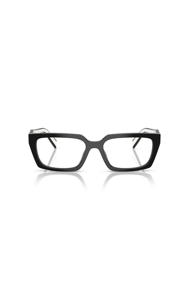 Prada 55mm Rectangle optical glasses, Alternate, color, Black