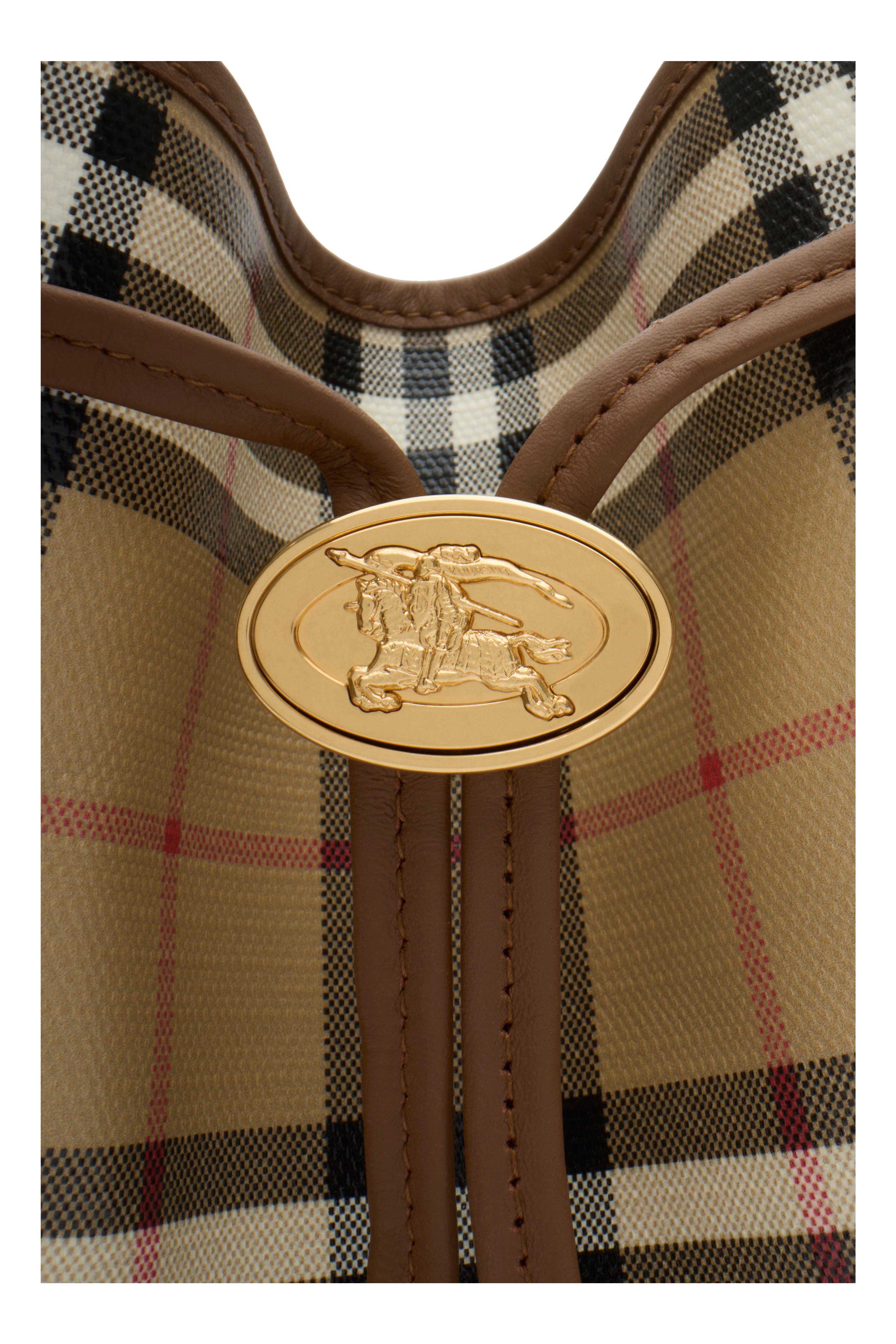Burberry Small Check Bucket Bag, Alternate, color, Archive Beige