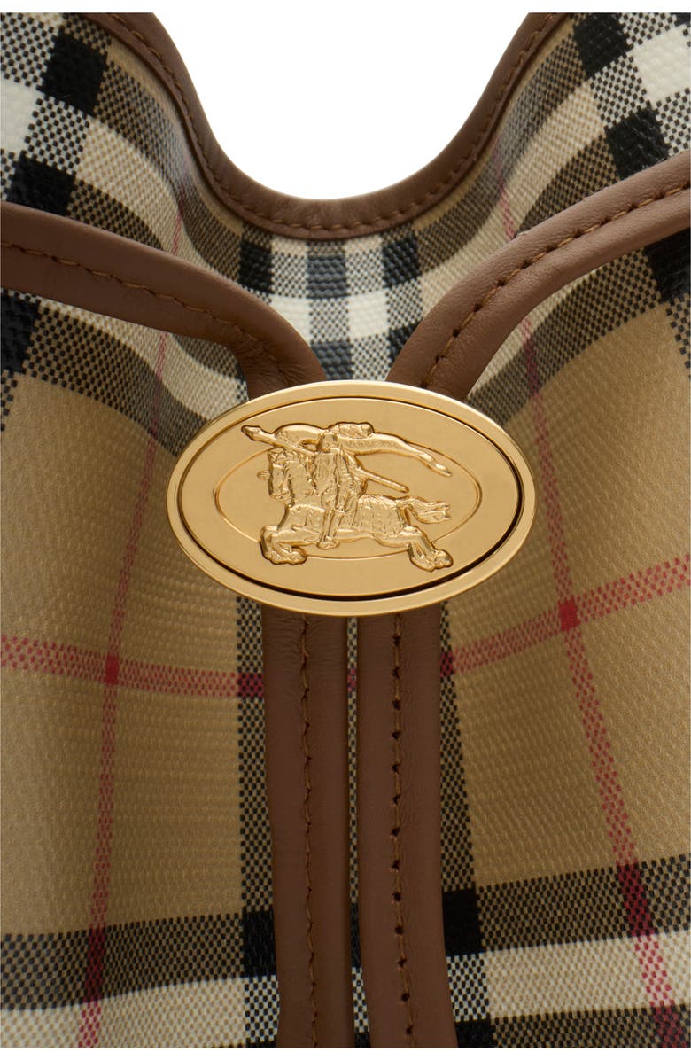 Burberry Small Check Bucket Bag, Alternate, color, Archive Beige