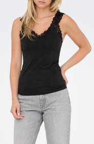 Only Free Lace Trim Sleeveless Top