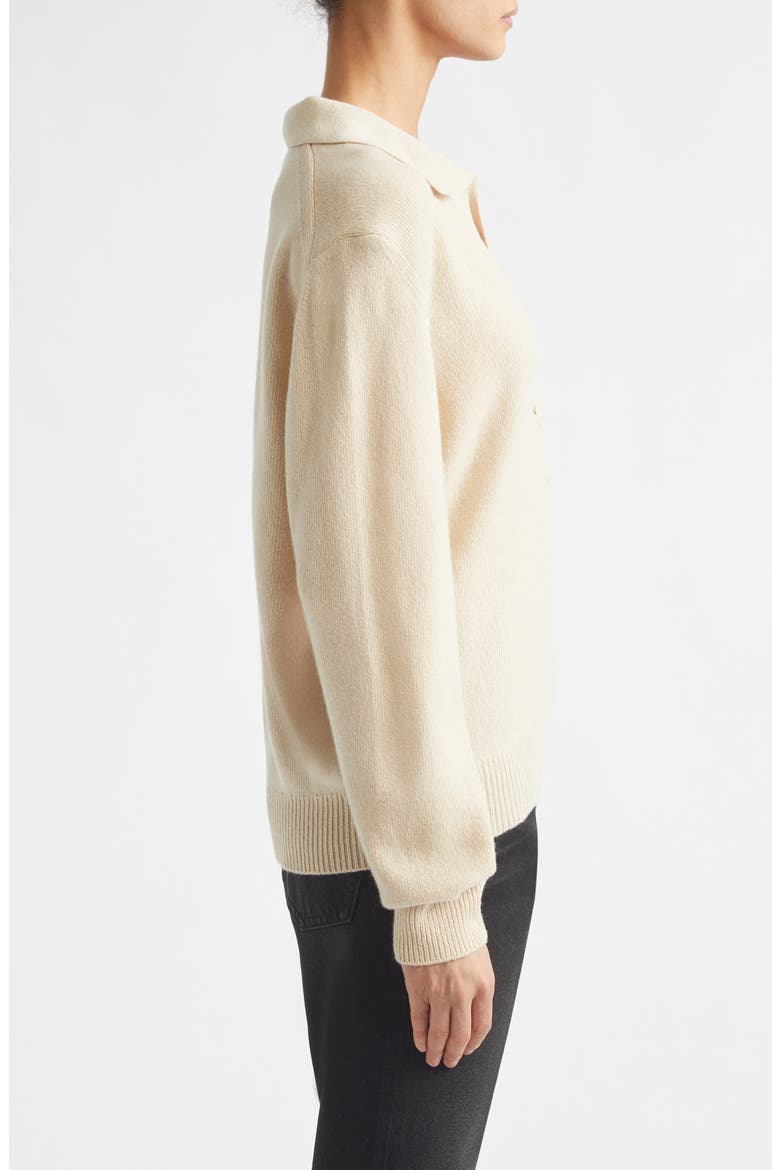 Merino Wool & Cashmere Polo Sweater, Alternate, color, ELDERFLOWER