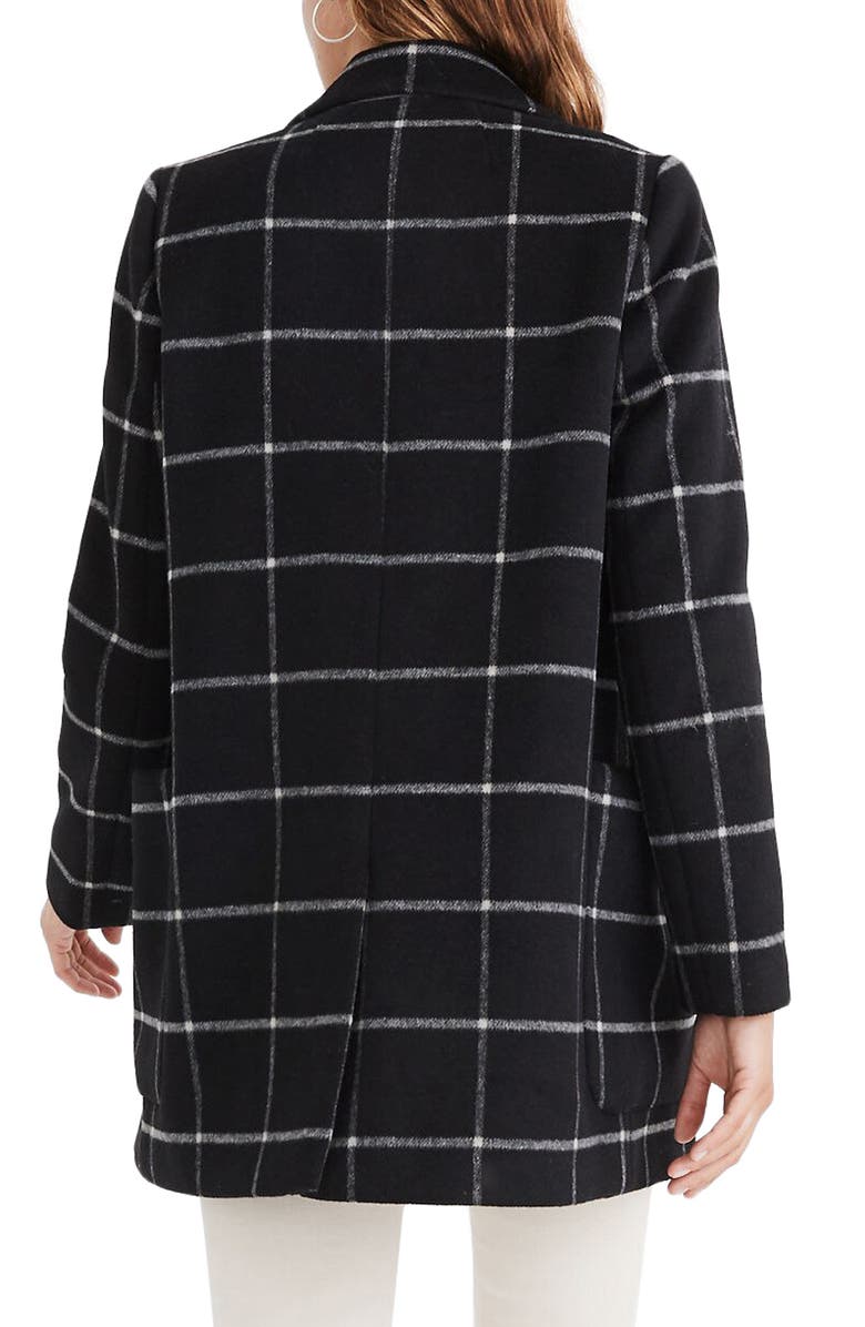 Madewell Hollis Windowpane Check Double Breasted Coat, Alternate, color, 