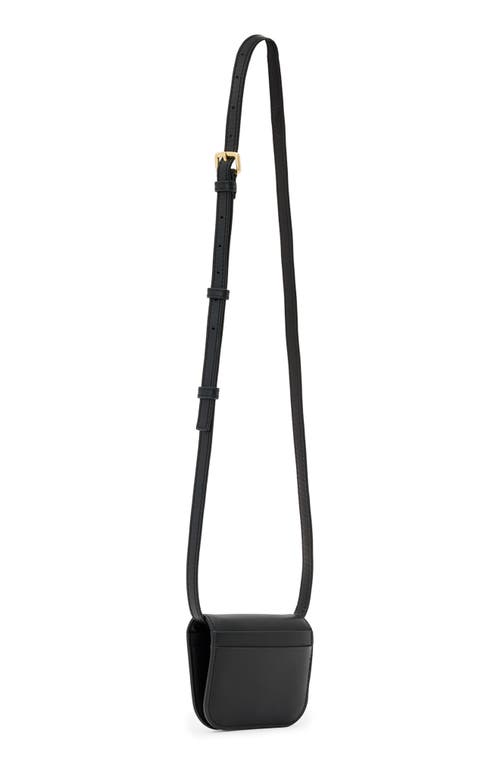Allsaints Small Maeve Leather Crossbody Card Holder In Black