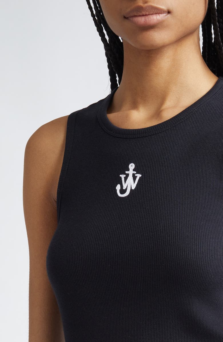 JW Anderson Anchor Logo Embroidered Tank, Alternate, color, Black