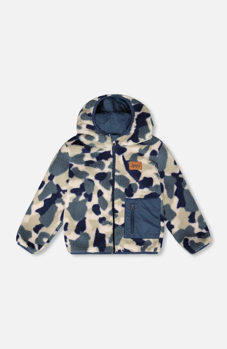 Deux par Deux Kids Unisex Reversible Mid-Season Jacket, Main, color, Navy Blue