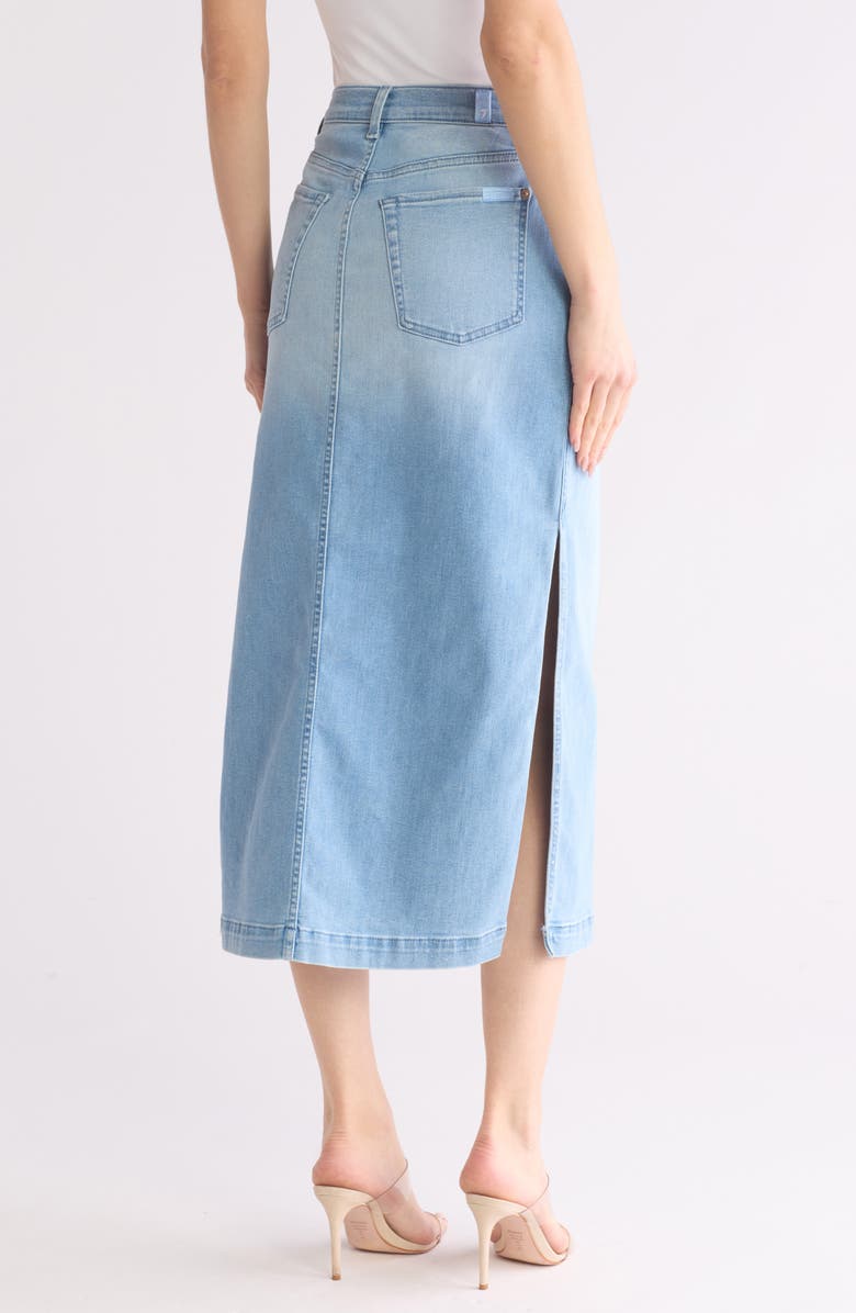 7 For All Mankind Denim Midi Skirt, Alternate, color, 