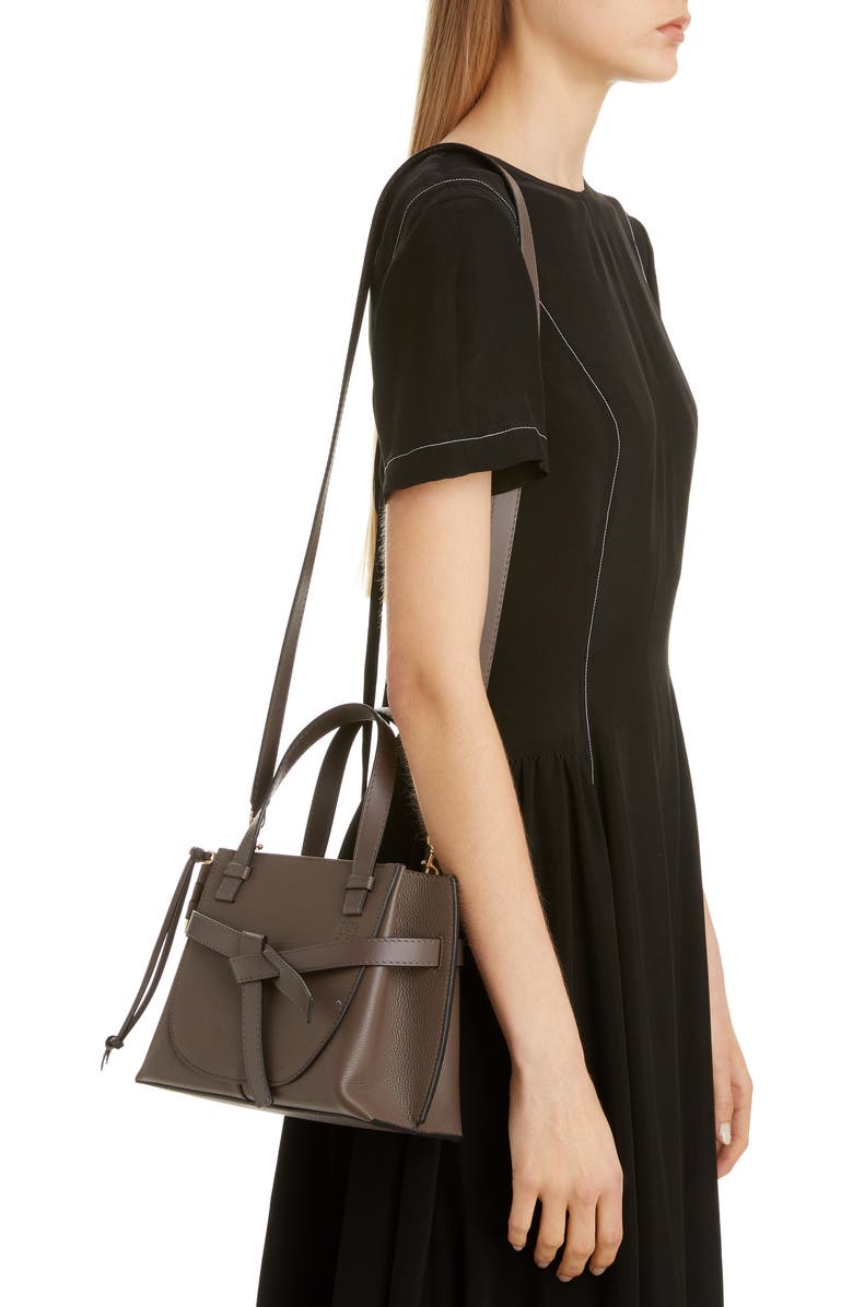 Loewe Mini Gate Leather Tote, Alternate, color,