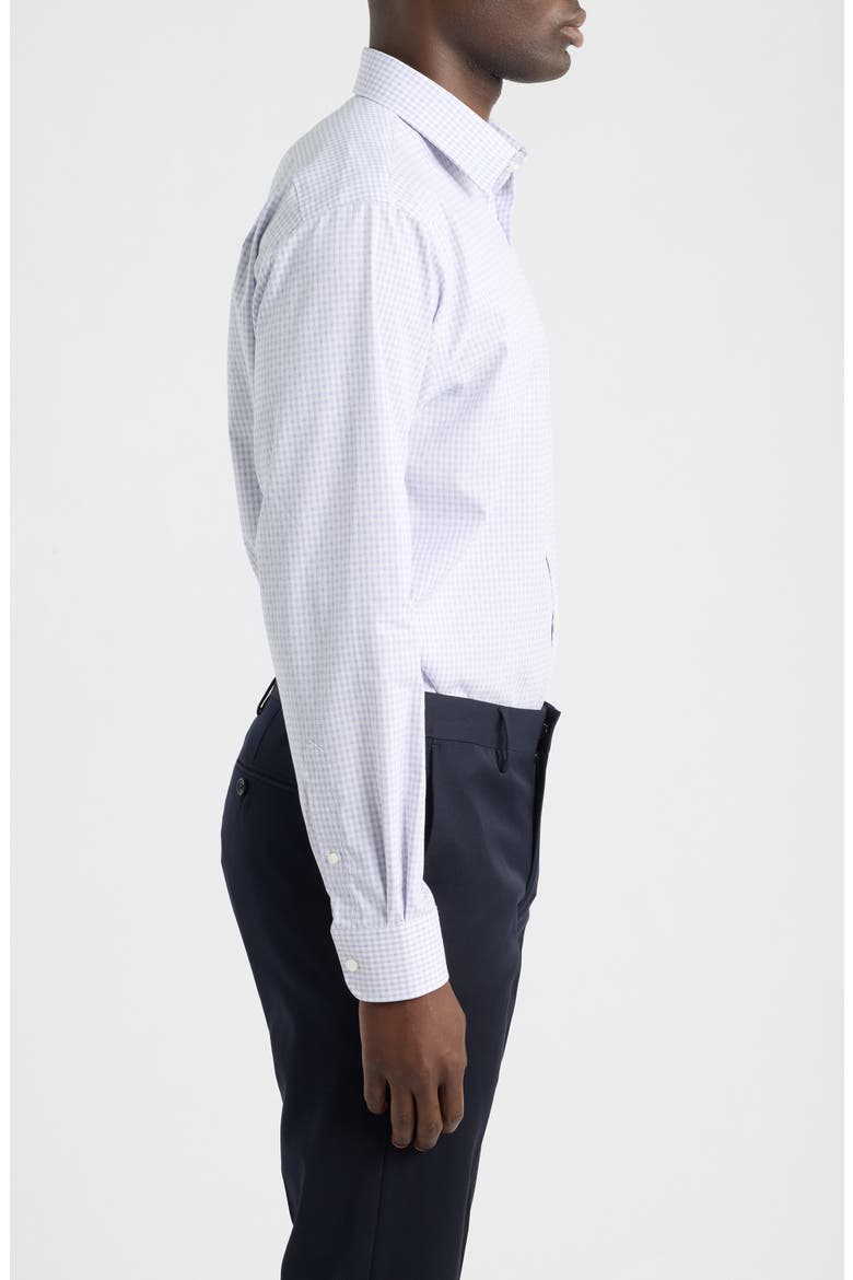 Traditional Fit Check Premium Non-Iron Cotton Dress Shirt, Alternate, color, PURPLE GEOVANNI CHECK