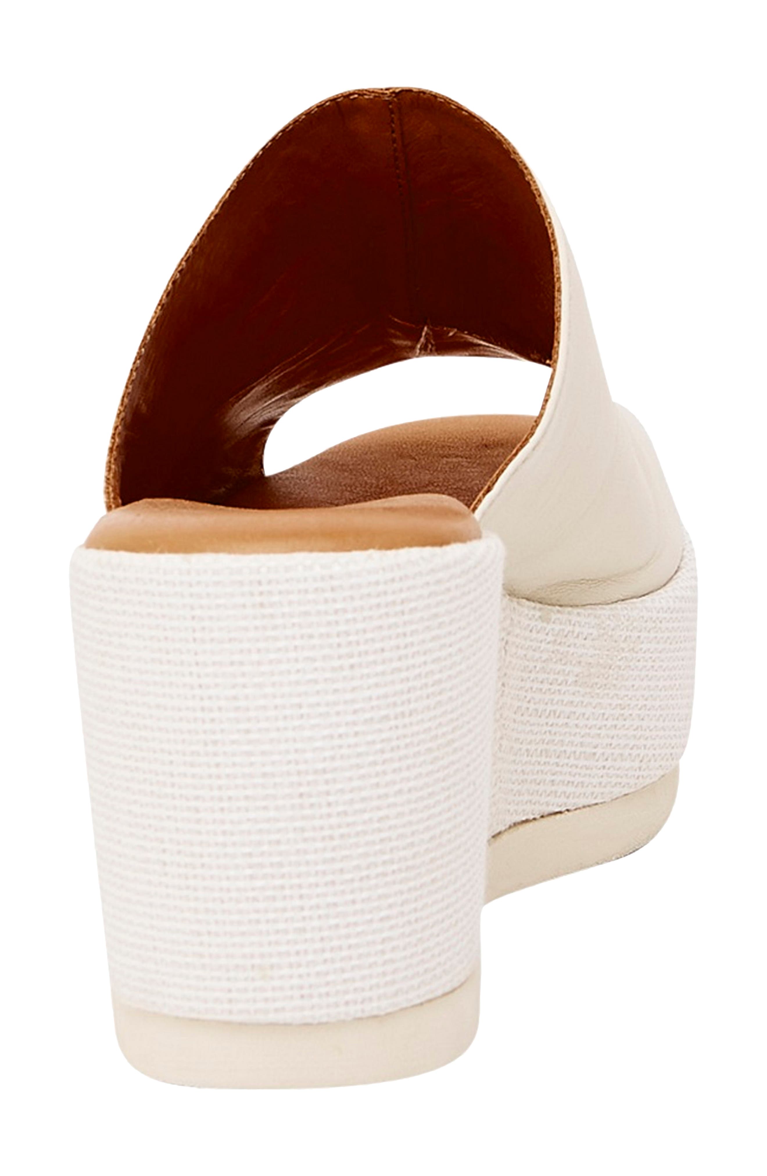 Clara Platform Wedge Slide Sandal, Alternate, color, WHITE LEATHER