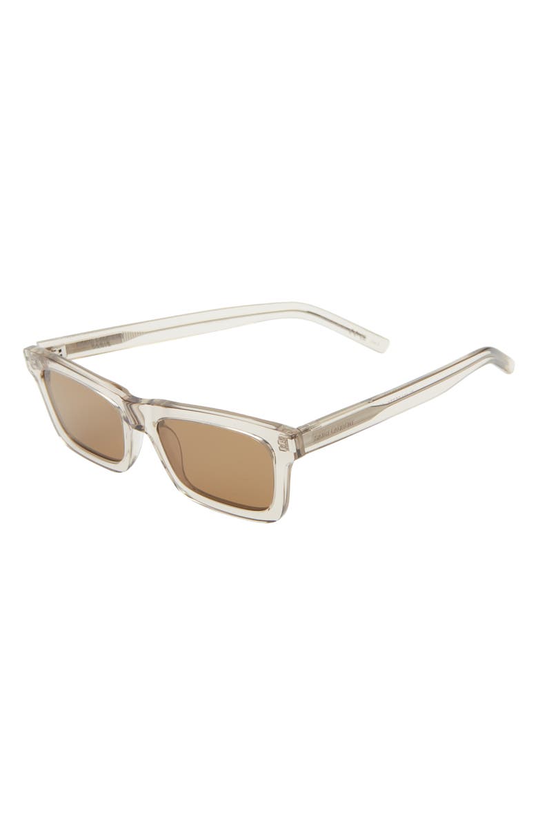 Saint Laurent Betty 54mm Rectangular Sunglasses, Alternate, color, Beige