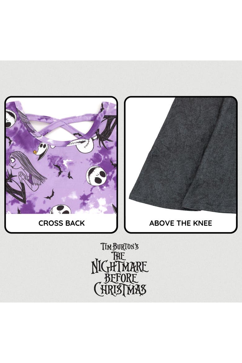 Nightmare Before Christmas 2-Pack Skater Dresses, Alternate, color, Jack Sally Purple Grey
