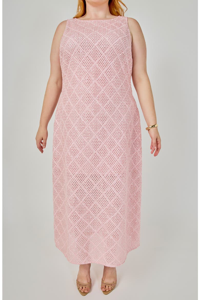 Textured Sleeveless Maxi Dress, Alternate, color, PINK