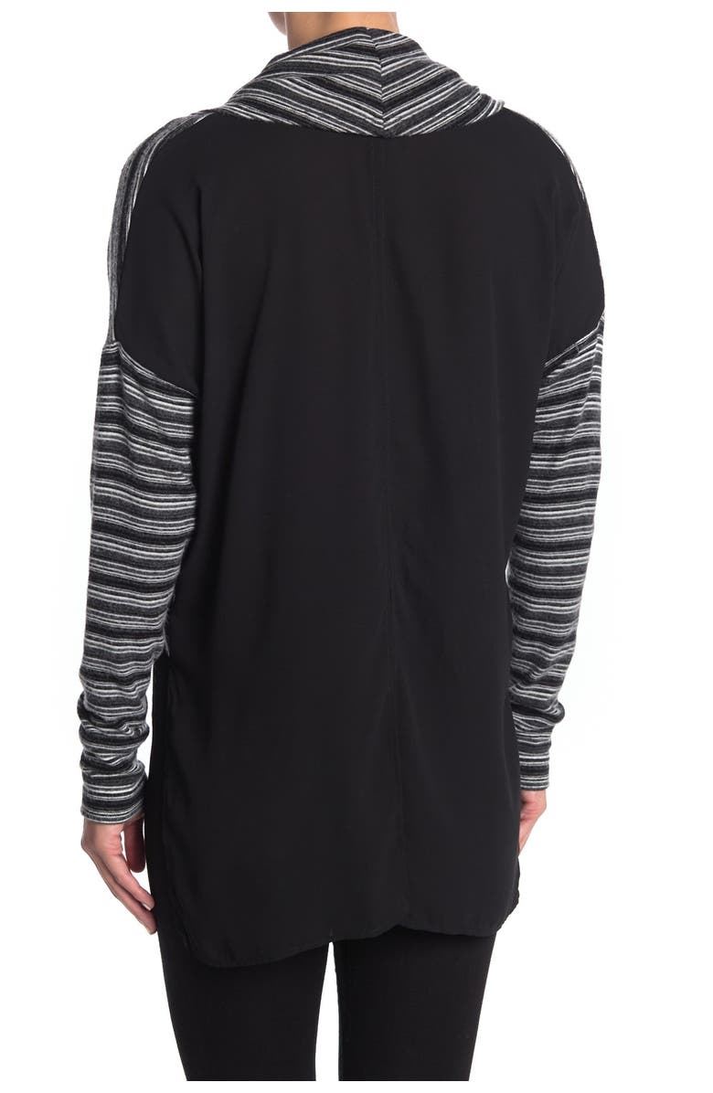 FIFTEEN TWENTY Cowl Neck Stripe High/Low Knit Top, Main, color, 