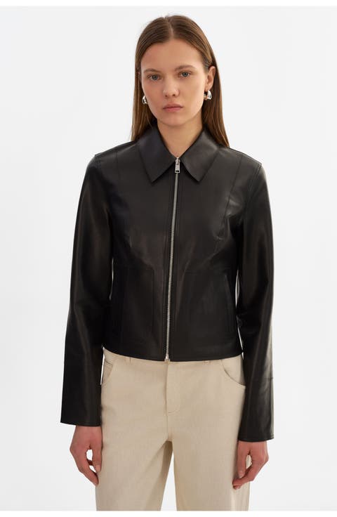 Clarie | Reversible Leather Jacket