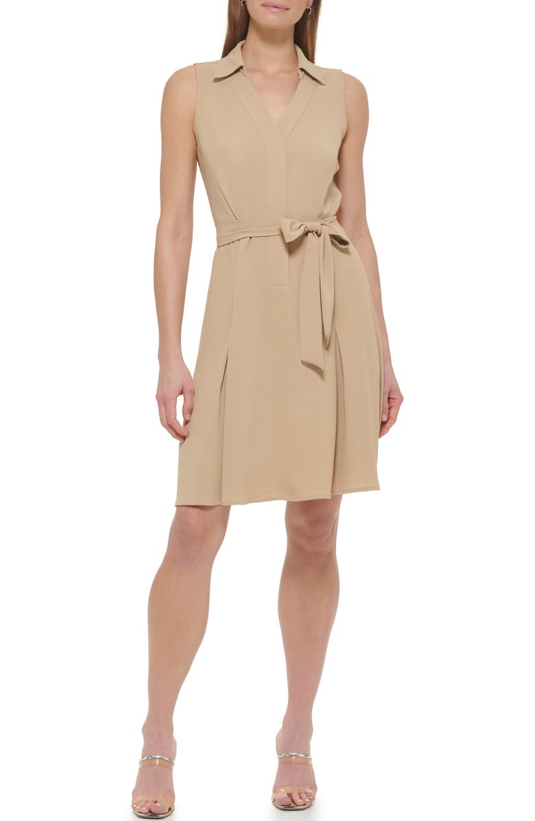 DKNY Collared Waist Tie Above Knee Dress, Main, color, 