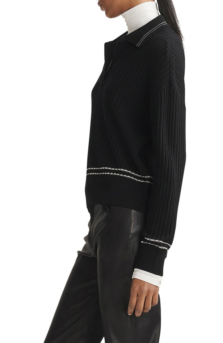 rag & bone Monti Rib Polo Sweater, Alternate, color, 