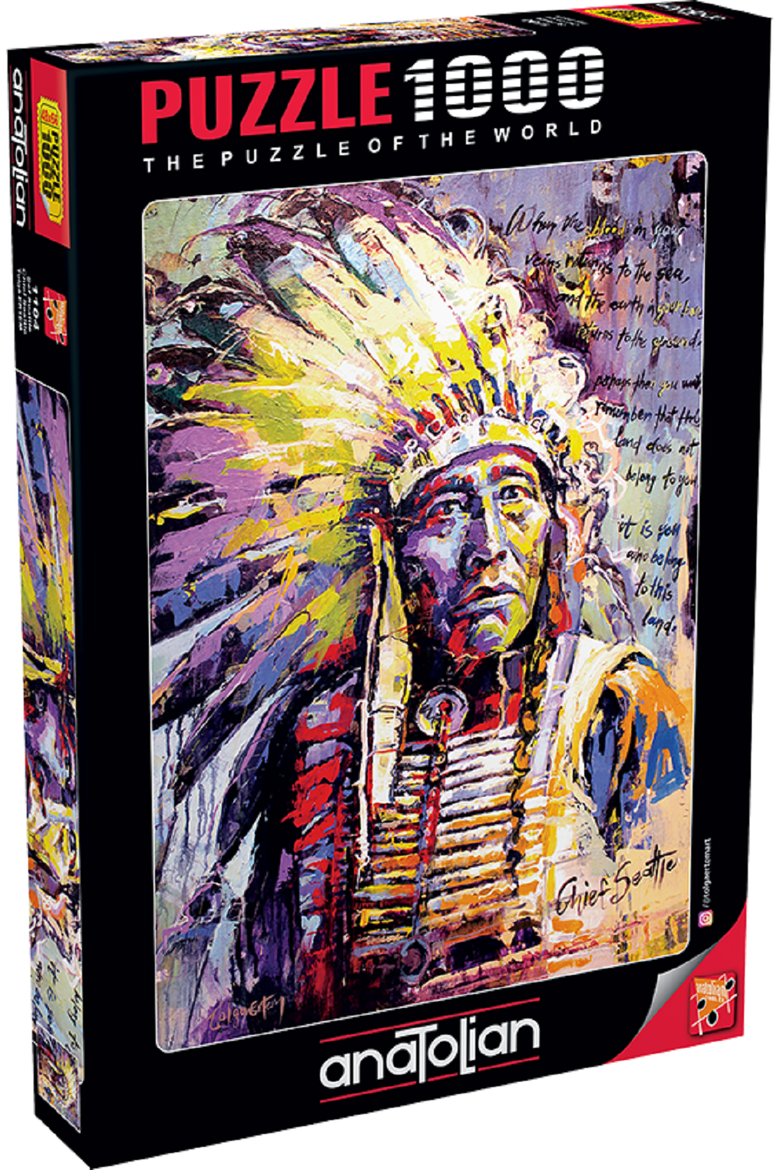 Chief Seattle 1000 piece Jigsaw Puzzle for Adults, Main, color, Multicolor