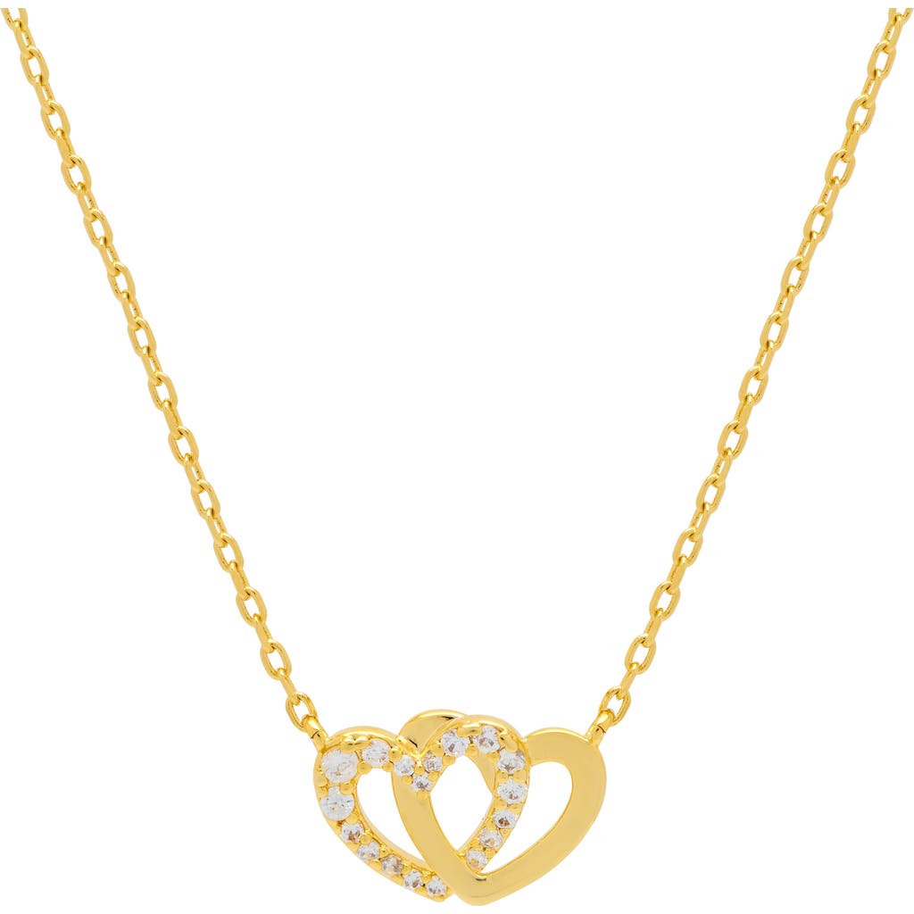 Estella Bartlett Cubic Zirconia Interlocking Heart Pendant Necklace In Gold