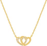 Estella Bartlett Cubic Zirconia Interlocking Heart Pendant Necklace