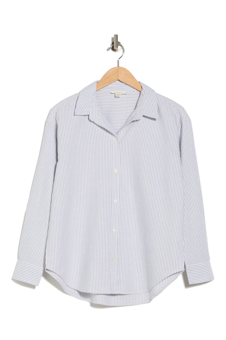 Cidney Oversize Cotton Button-Up Shirt, Alternate, color, SILVER SAGE