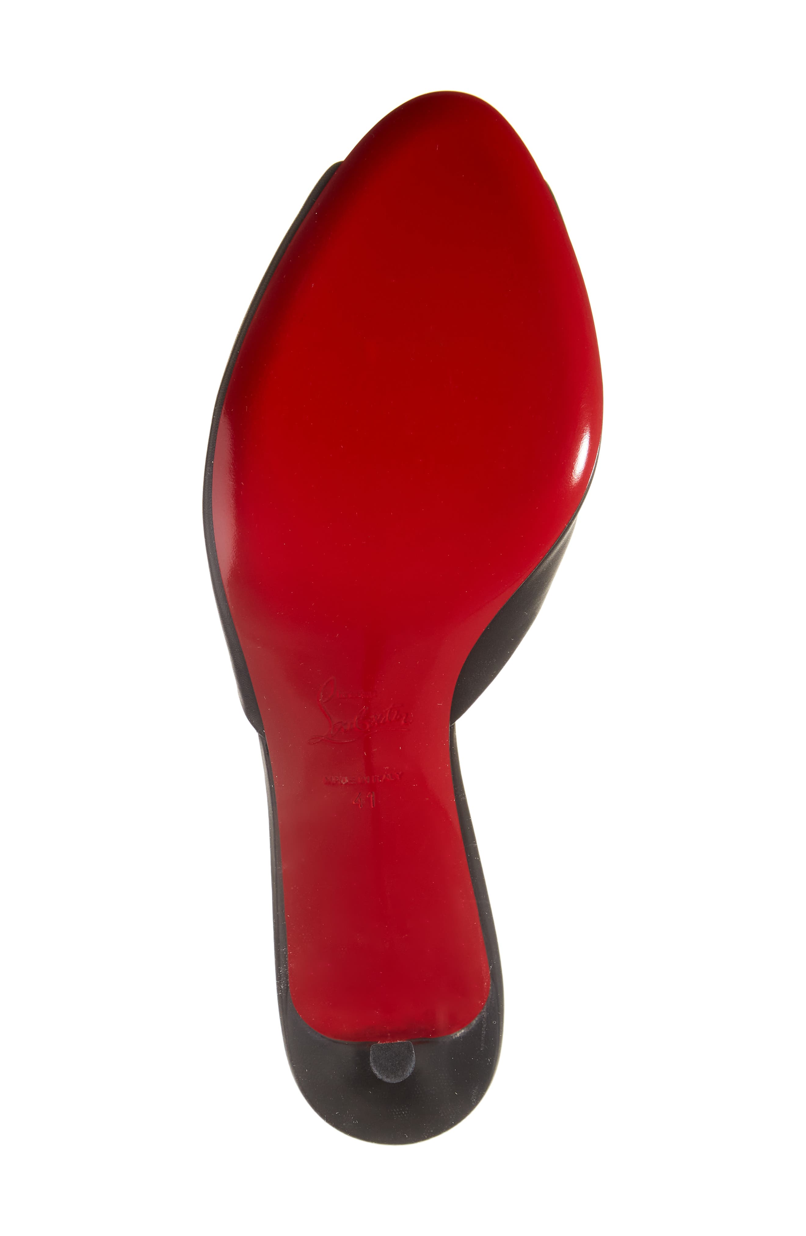 Christian Louboutin Me Dolly Peep Toe Slide Sandal, Alternate, color, B439 Black/ Lin Black