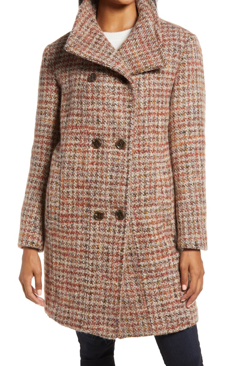 Ellen Tracy Double Breasted Wool Blend Coat, Alternate, color,