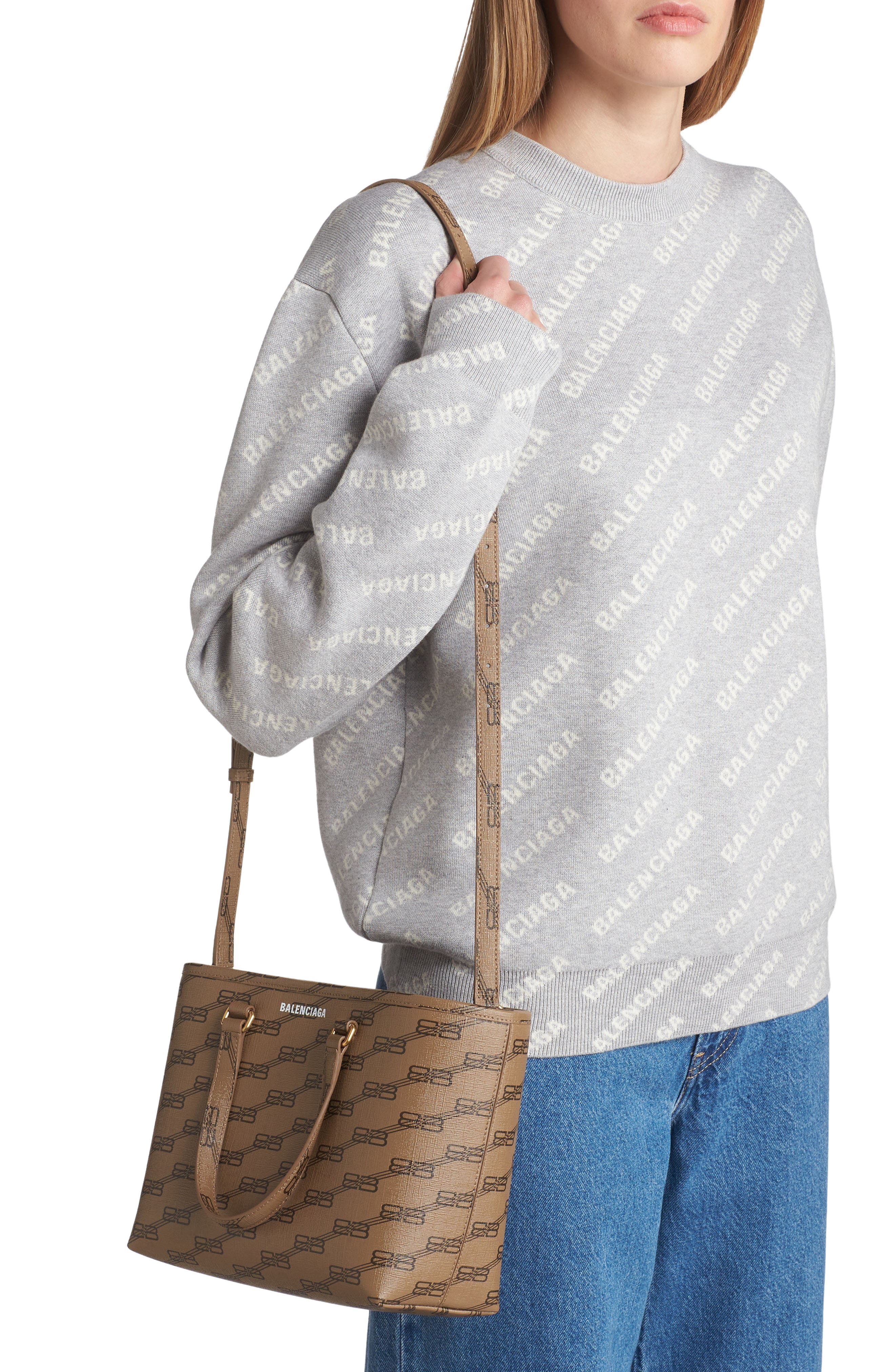 Balenciaga Small Signature Logo Coated Canvas Shopper, Alternate, color, 