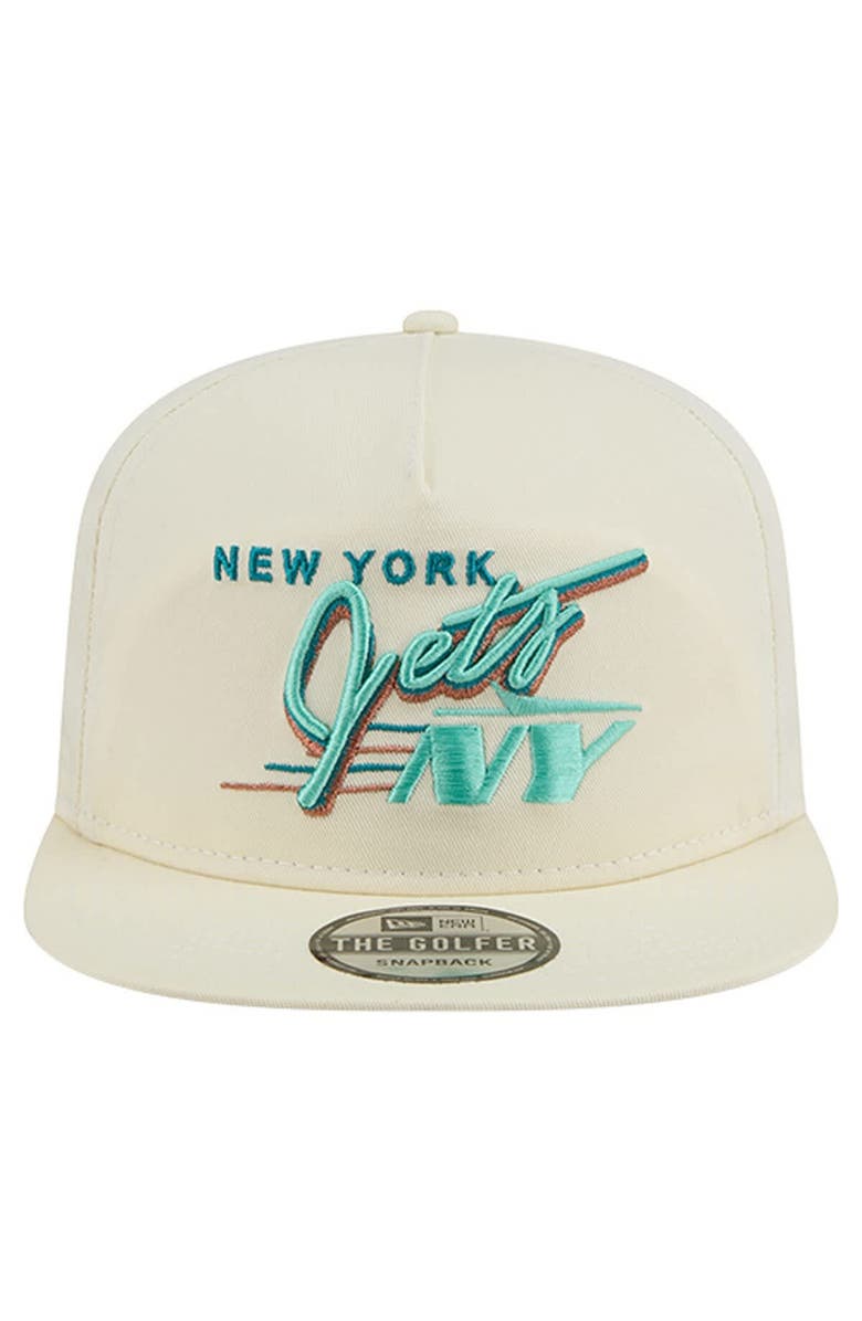 New Era Men
s New Era Cream New York Jets Liberty Golfer Adjustable Hat, Alternate, color, Cream