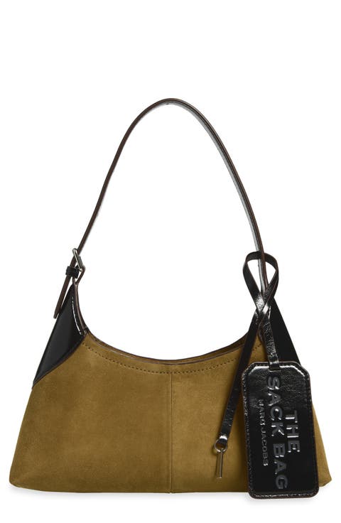 The Small Suede Belted Sack Bag