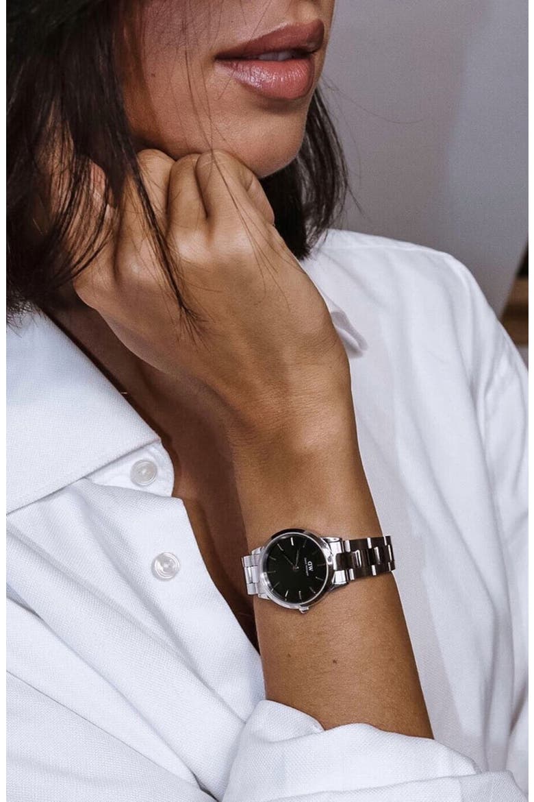 Iconic Bracelet Watch, 32mm, Alternate, color, BLACK/ SILVER