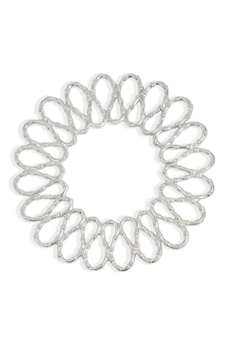 Tiramisu Luxe Loop Charger Plate, Main, color, Silver