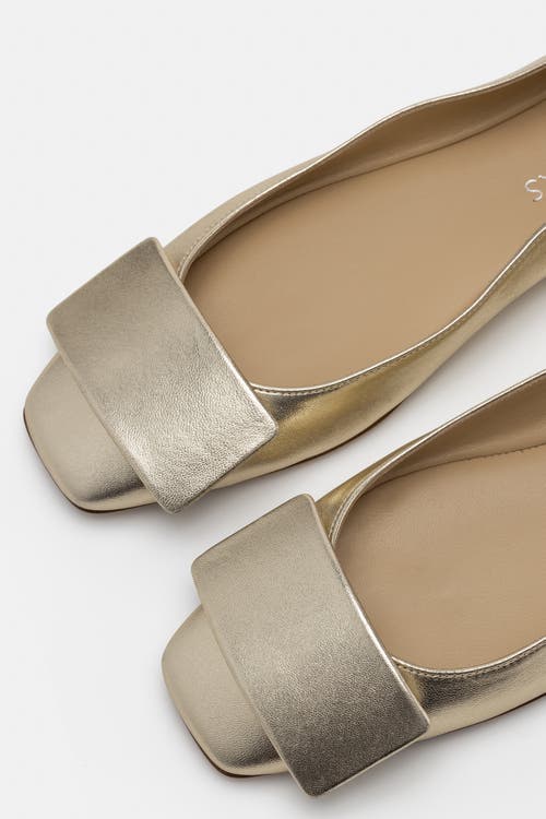 Bells & Becks Emma Ballerina Flat With Tab In Gold