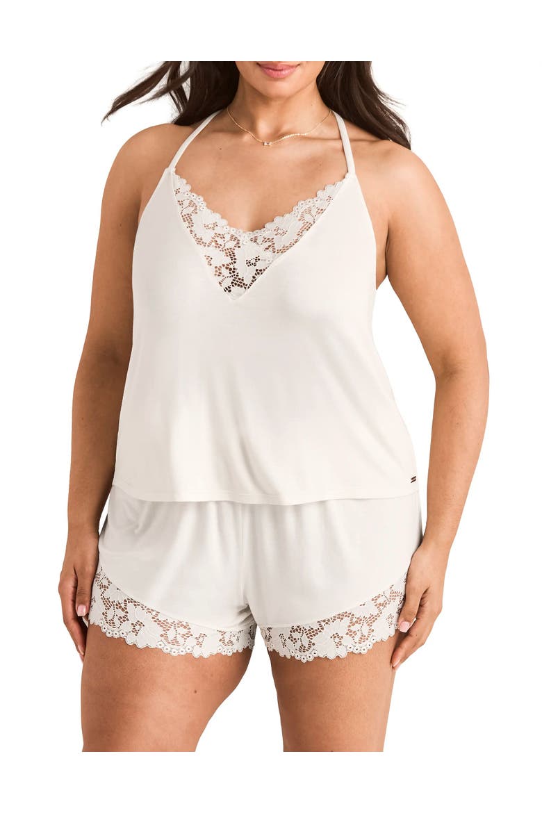 Jacky Pajama Cami & Shorts Set, Main, color, Light white