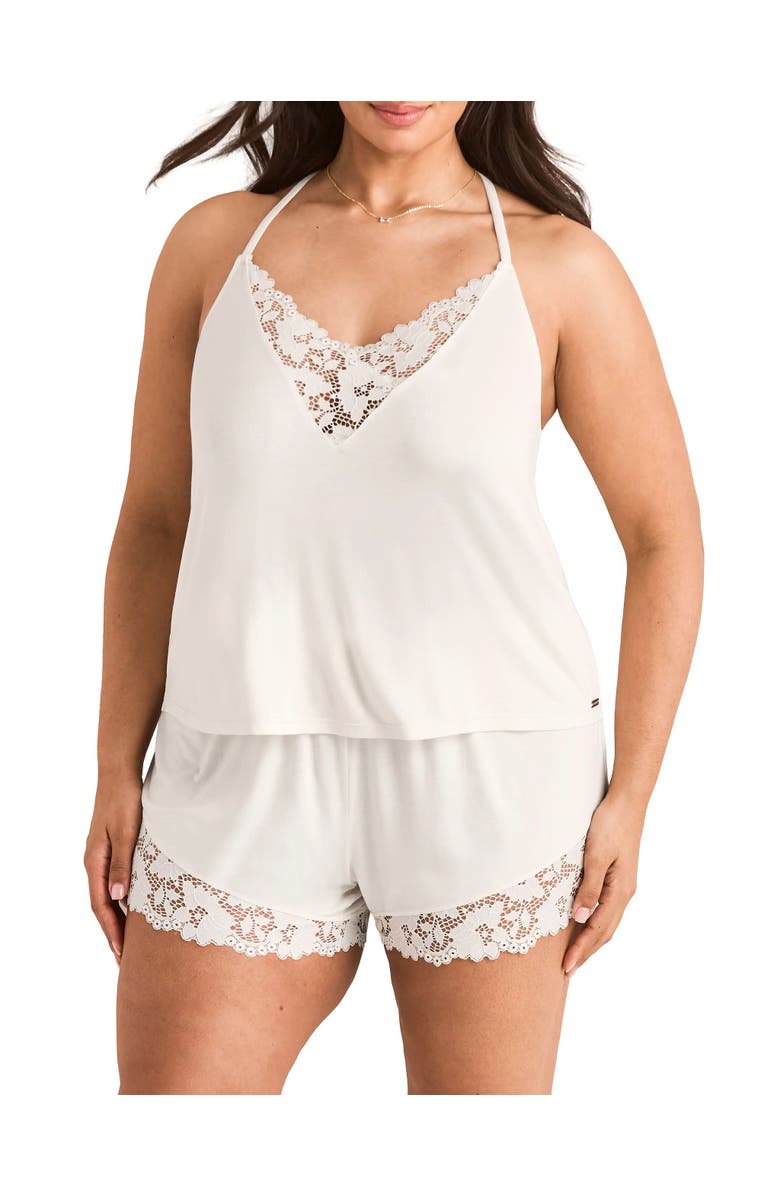 Adore Me Jacky Pajama Cami & Shorts Set, Main, color, Light White