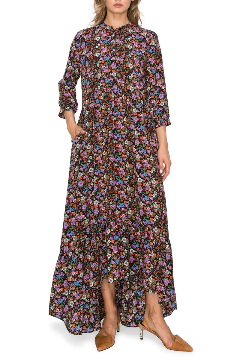 MELLODAY Button Front Hi-Low Maxi Dress, Main, color, 