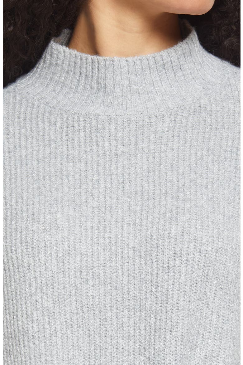 Mock Neck Sweater, Alternate, color, GREY HEATHER