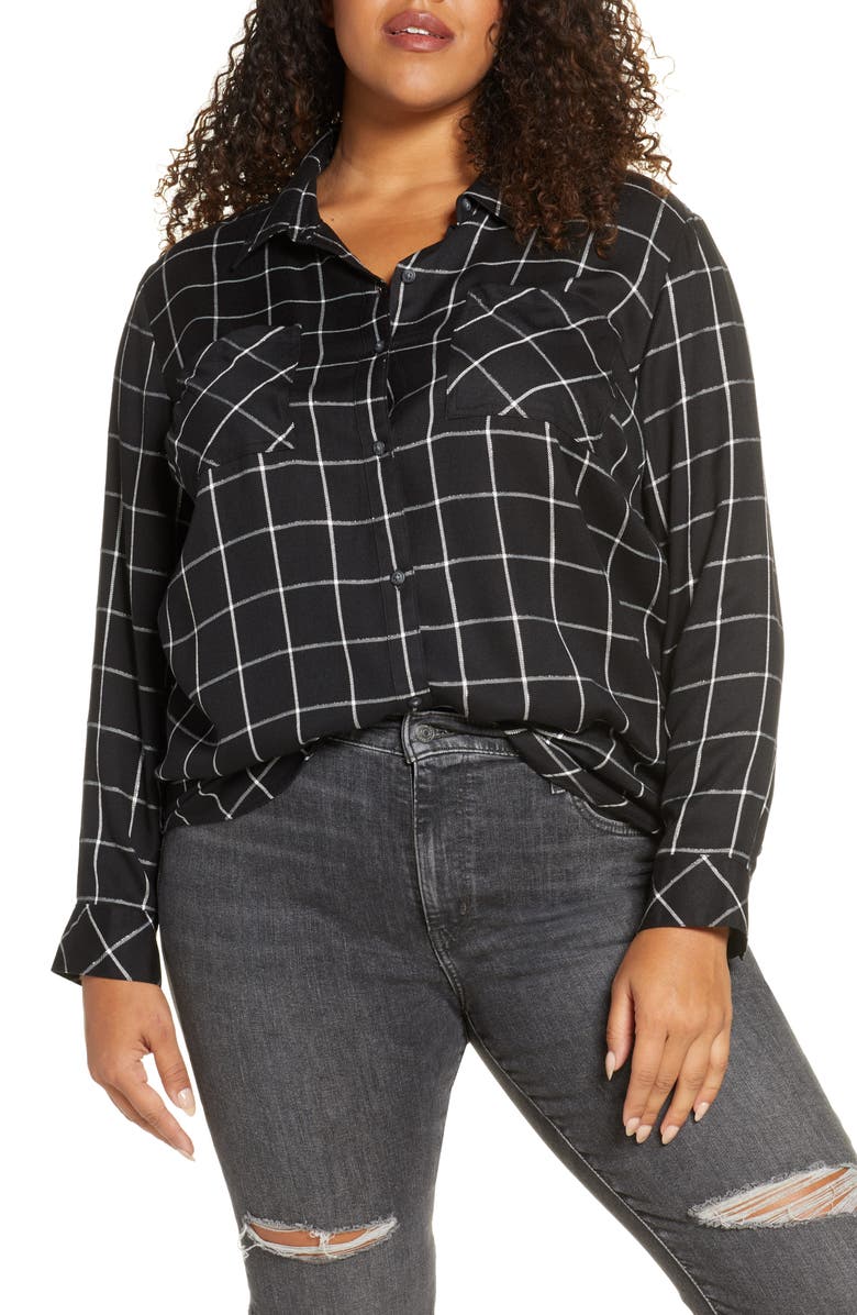 Sanctuary New Generation Plaid Boyfriend Shirt, Main, color,