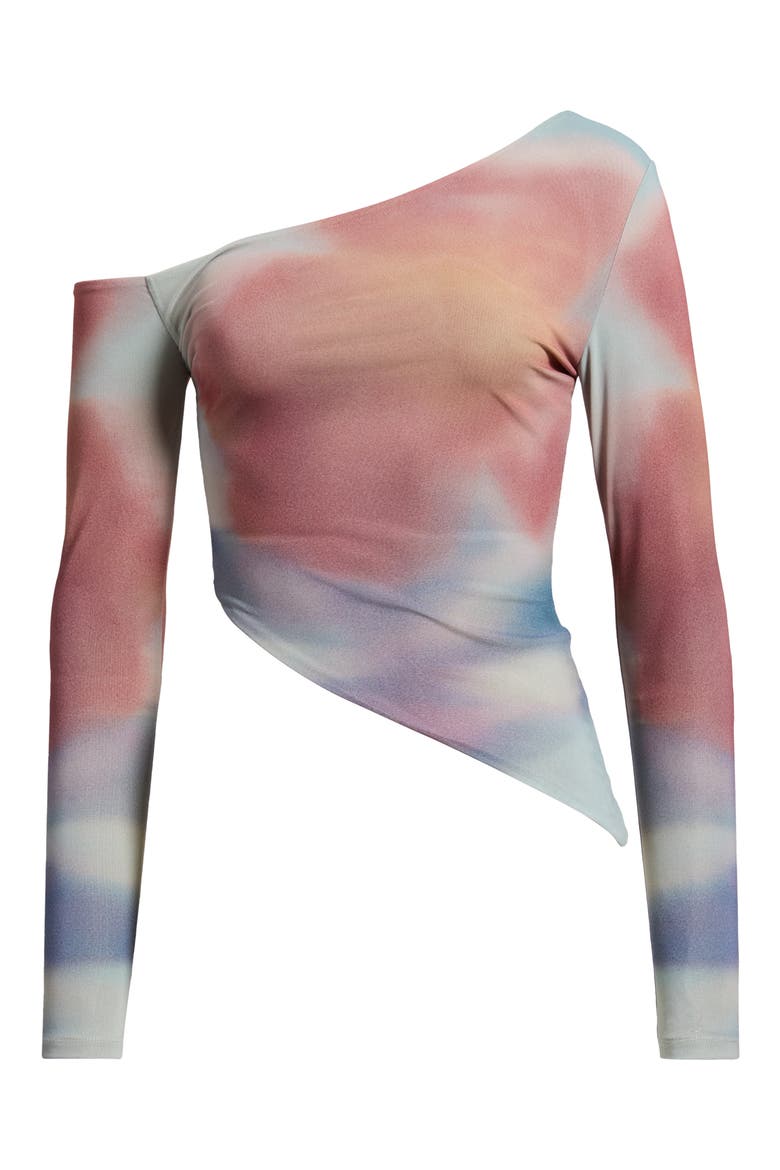 Mirada One Shoulder Jersey Top, Alternate, color, BLEU