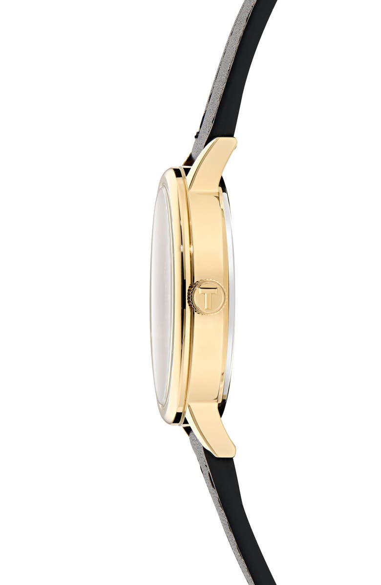 Ted Baker Phylipa Recycled Stainless Steel Leather Strap Watch, 36mm, Alternate, color, Black