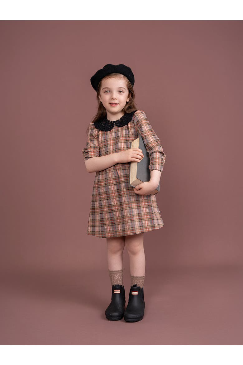 Stretch Plaid High Waist Dress, Alternate, color, Ash Rose