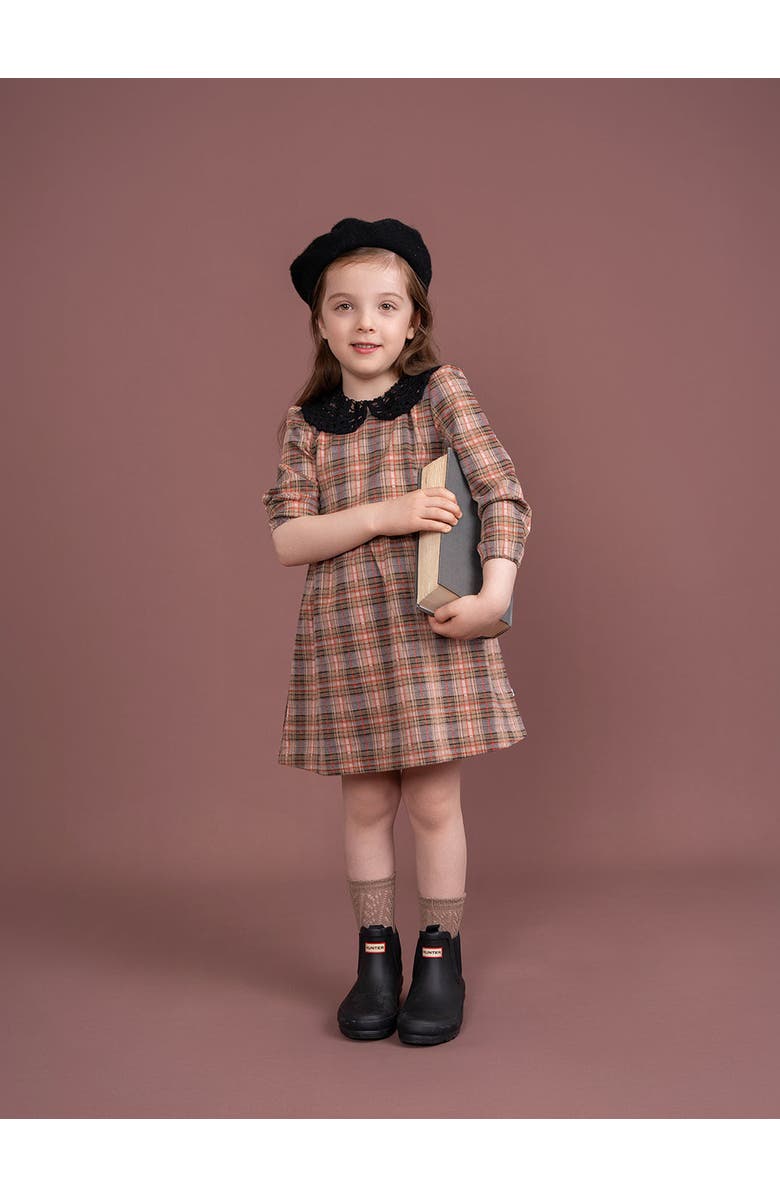 Charlotte & George Stretch Plaid High Waist Dress, Alternate, color, Ash Rose