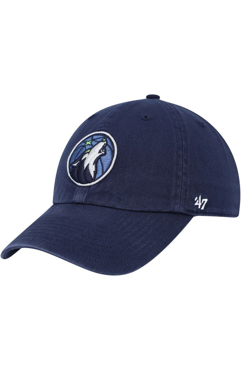 '47 Men's '47 Navy Minnesota Timberwolves Alternate Logo Clean Up Adjustable Hat, Main, color, Navy