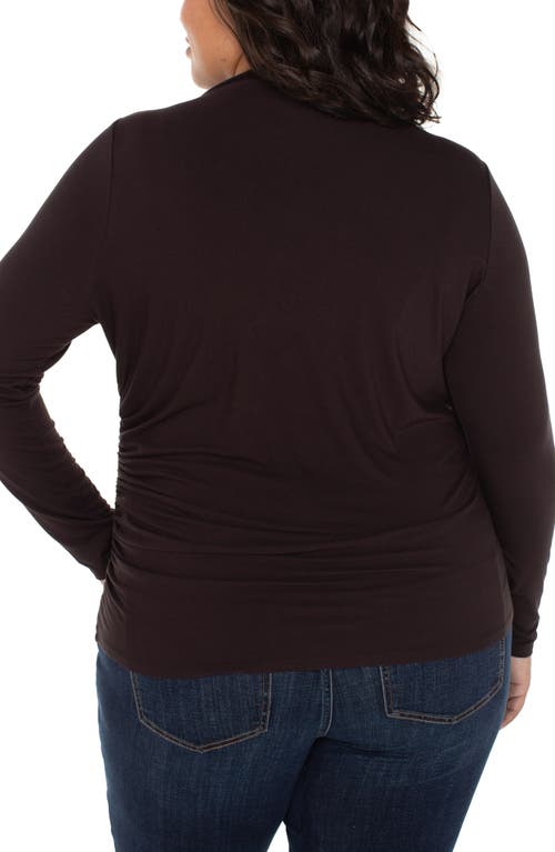 Liverpool Los Angeles Long Sleeve Ruched Jersey Top In Brown