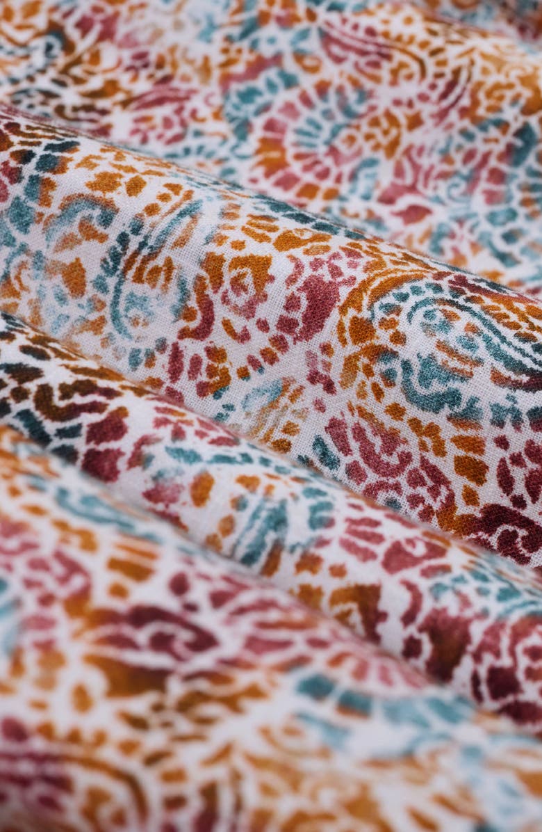 Bugatchi Julian Shaped Fit Paisley Cotton Button-Up Shirt, Alternate, color, Sienna