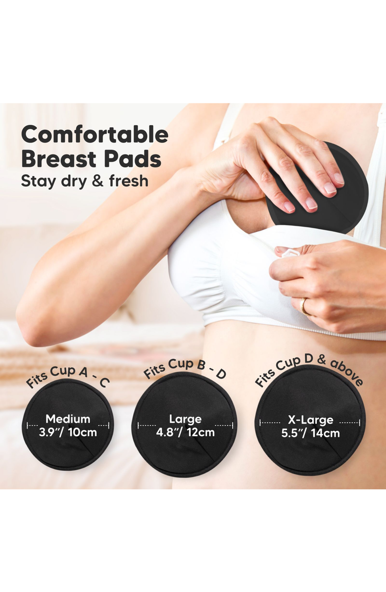 KeaBabies 14-Pack Comfy Nursing Pads, Alternate, color, Midnight Black