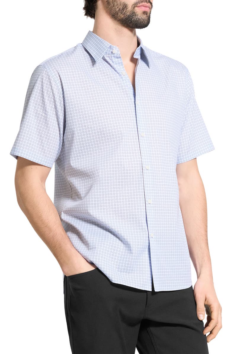 Theory Irving Short Sleeve Button-Up Shirt, Alternate, color, Olympic Multi