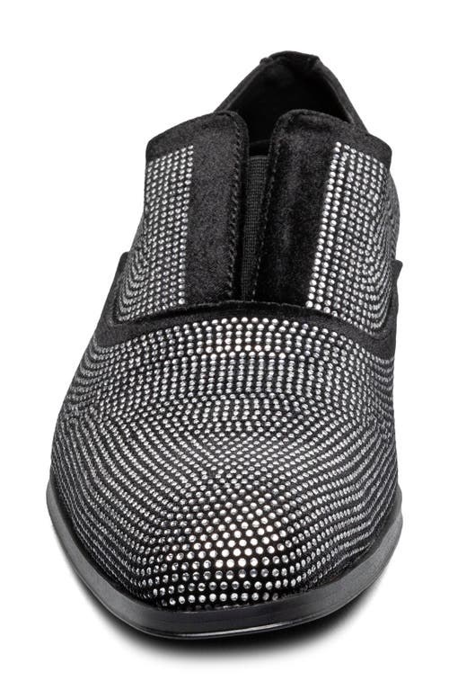 Stacy Adams Starleigh Rhinestone Slip-on Loafer In Black/silver