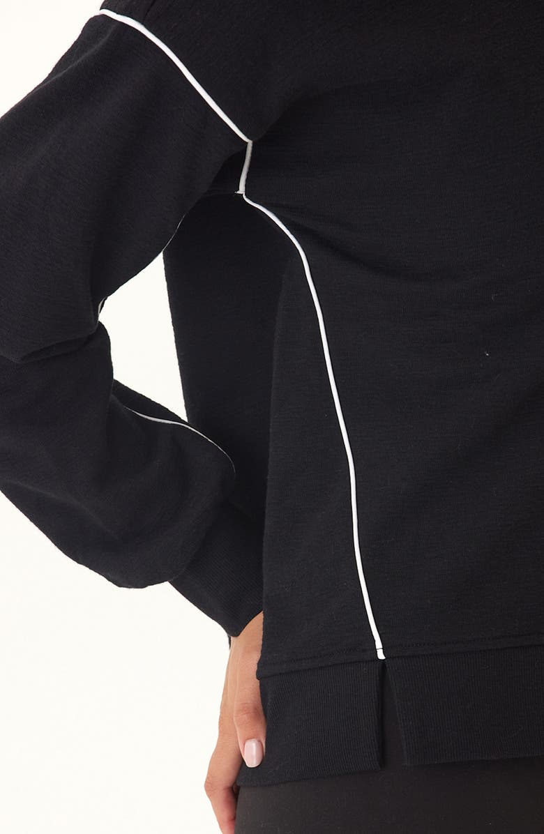Threads 4 Thought Kiesha Piped Terry Sweatshirt, Alternate, color, Black/ White