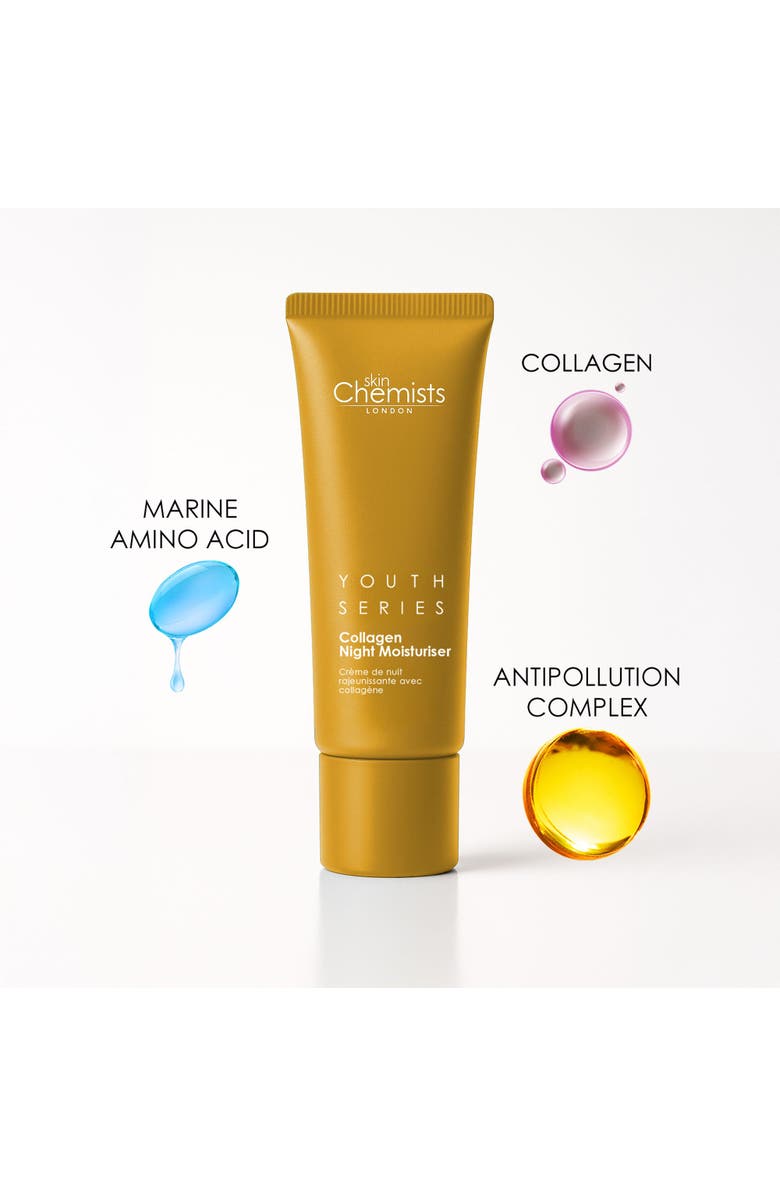 SKINCHEMISTS Youth Series 1% Collagen Night Moisturiser 50ml for Fine Lines & Wrinkles, Loss of Firmness, Alternate, color, White