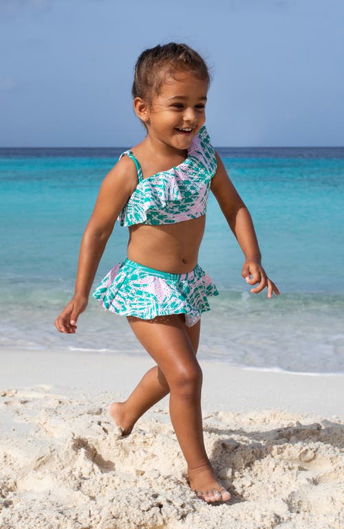 Shade Critters Kids' Botanical Eyelet Two-piece Swimsuit In Green Multi